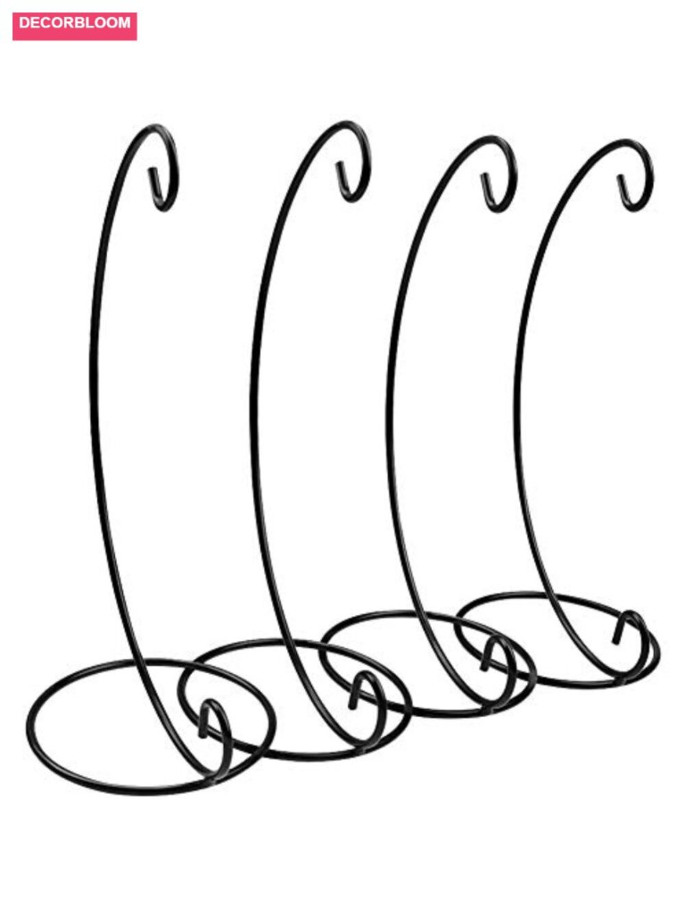 9in Iron Wire Ornament Display Stand Hanging Hook Holder 4 Pack